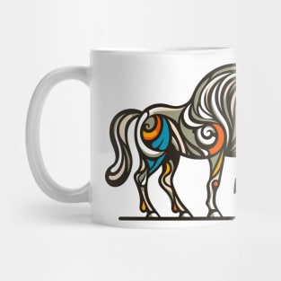 Horse illustration. Illustration of a horse in cubism style Mug